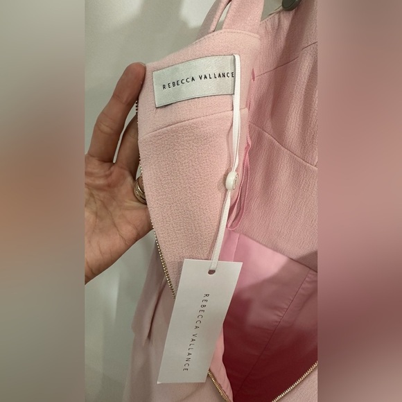 NWT Rebecca Vallance Celestina Knotted Crepe Dress Pink Midi Size 2 - Picture 8 of 13